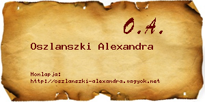 Oszlanszki Alexandra névjegykártya